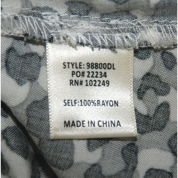 Skies Are Blue Patterned Maxi Dress Button Front Size L 3/4 Sleeve High Slit - Picture 9 of 10